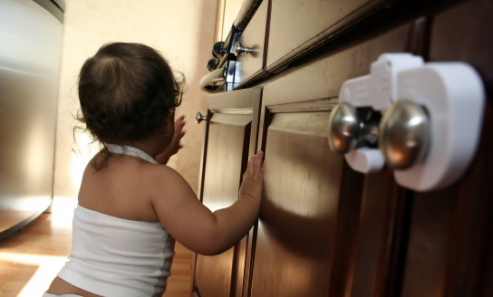 Child Proofing 3 Toddler Exploring Kitchen 157373063 3456x2304